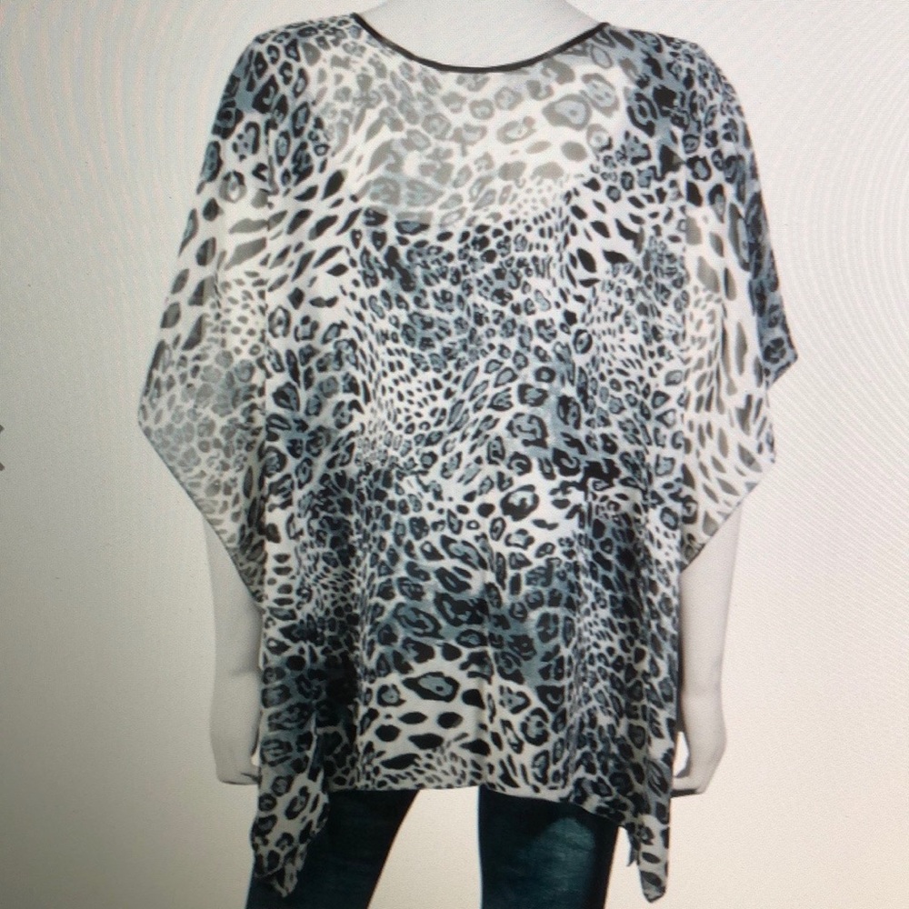 BLACK & GREY LEOPARD PRINT Top Or Cover Up. 2 different shades several in Stock! - Picture 5 of 8